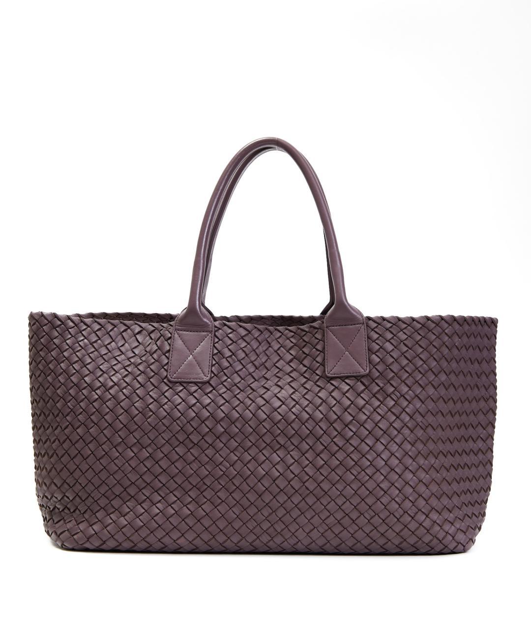 BOTTEGA VENETA Фиолетовая кожаная сумка тоут, фото 1
