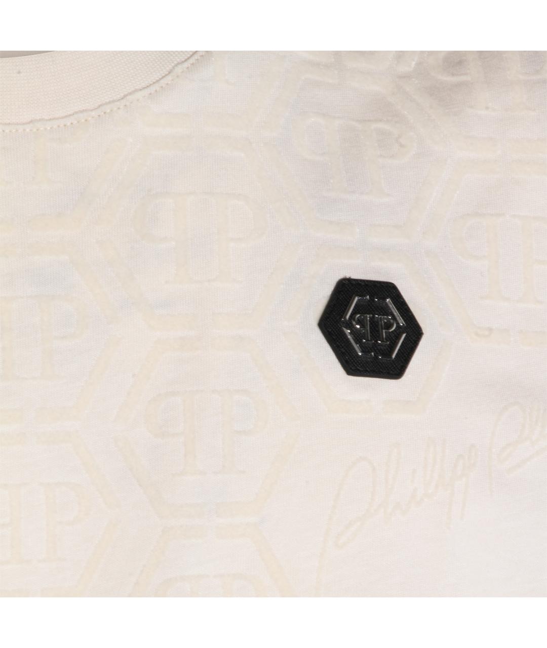 PHILIPP PLEIN Бежевая хлопковая футболка, фото 3