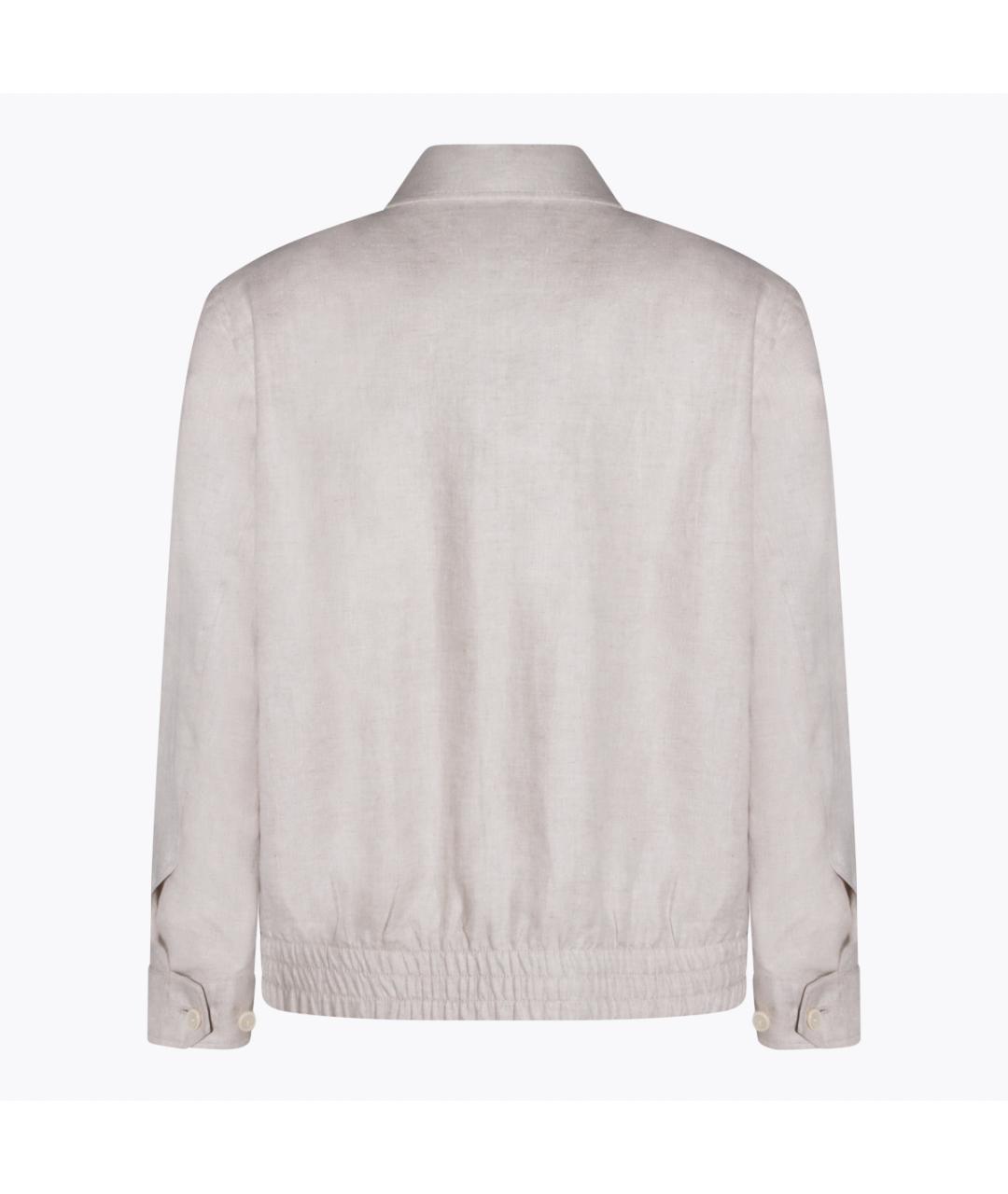 LARDINI Серая льняная куртка, фото 2