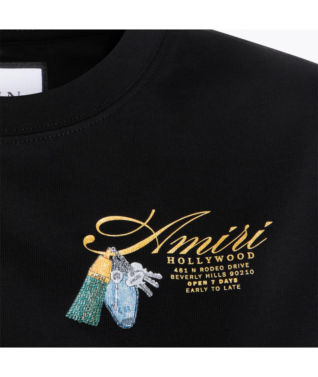 AMIRI Черная хлопковая футболка, фото 3