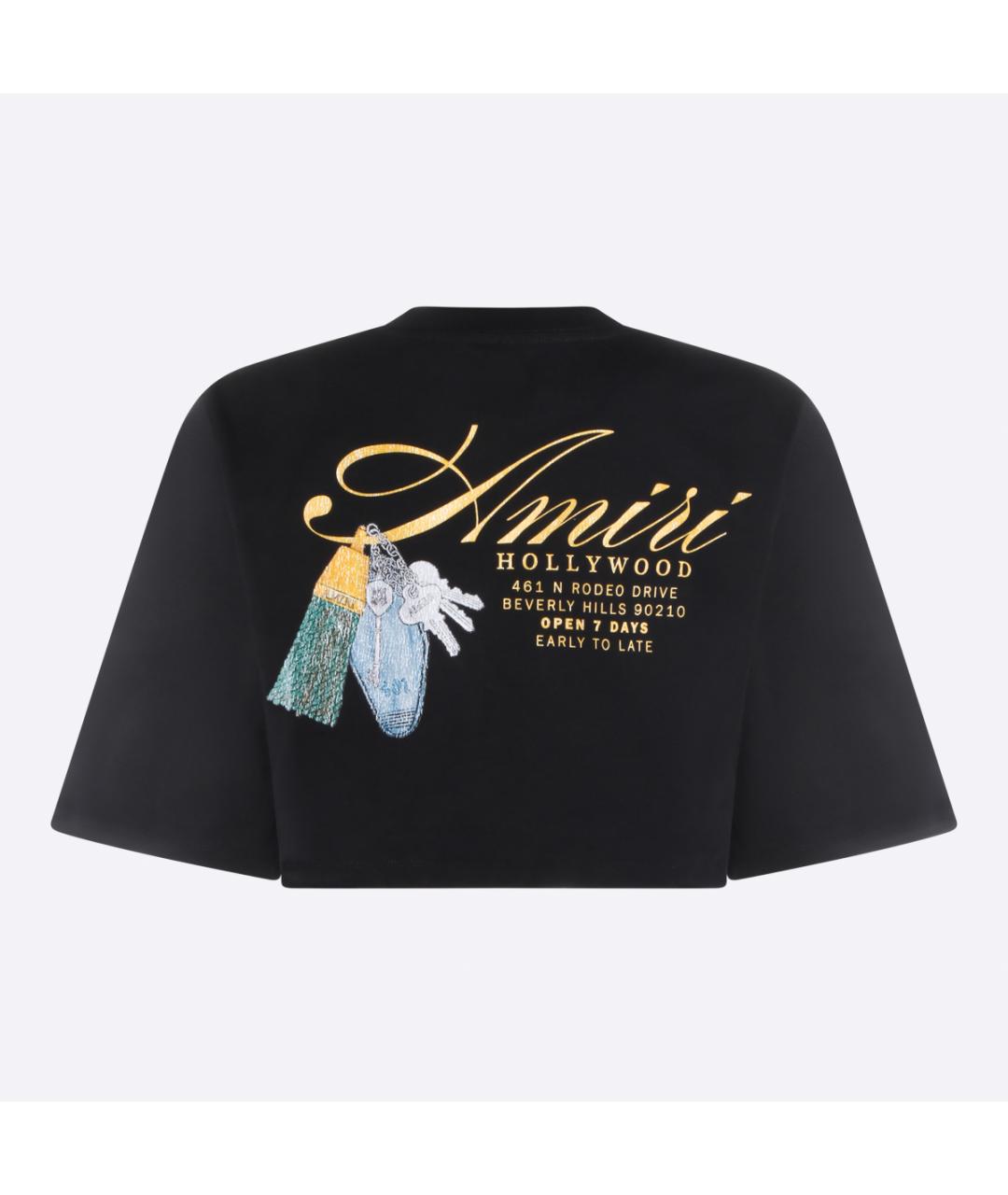 AMIRI Черная хлопковая футболка, фото 2