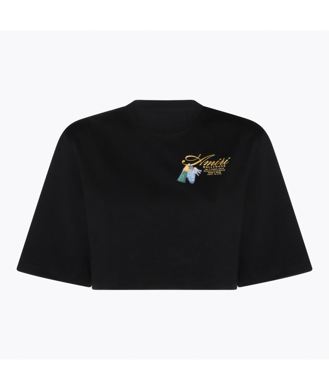 AMIRI Черная хлопковая футболка, фото 4