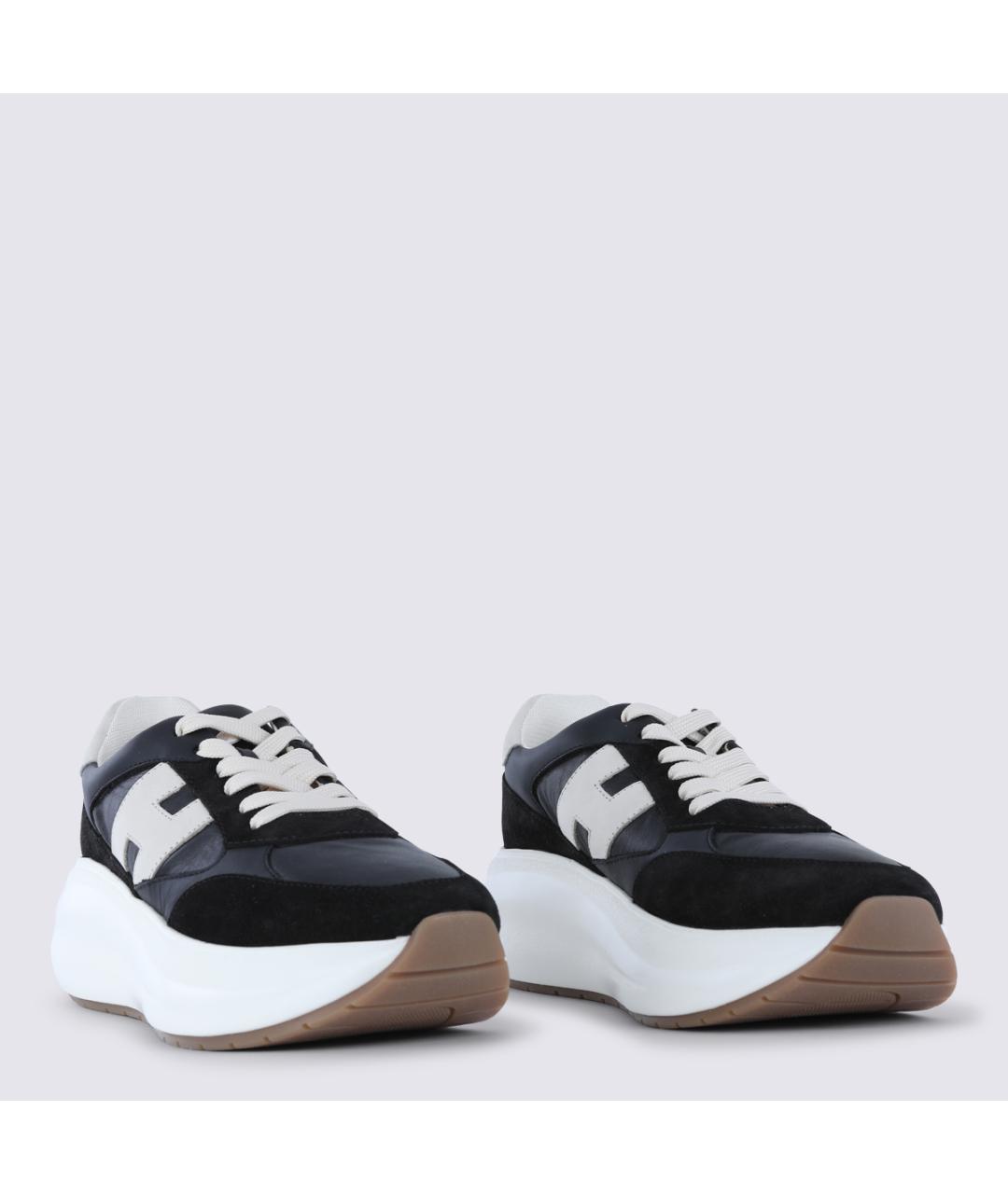 HOGAN Черные кожаные кроссовки, фото 2