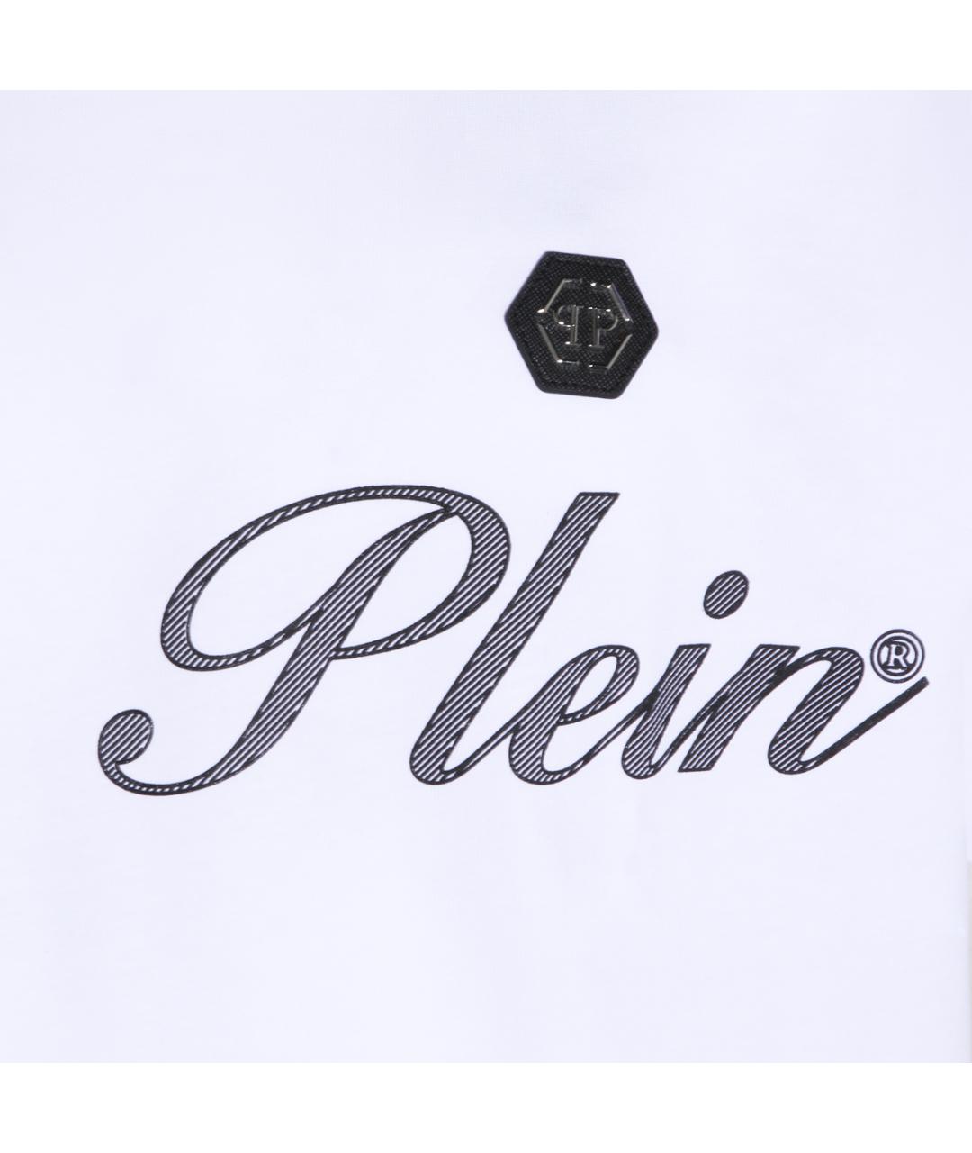 PHILIPP PLEIN Белая хлопковая футболка, фото 3