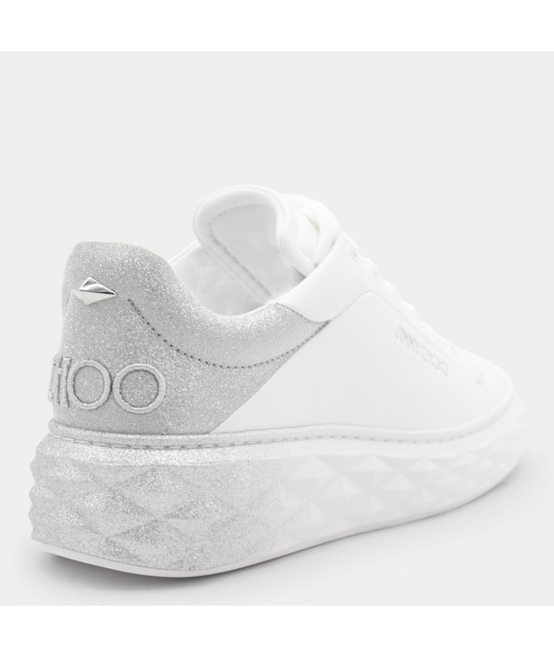 JIMMY CHOO Белые кожаные кроссовки, фото 3