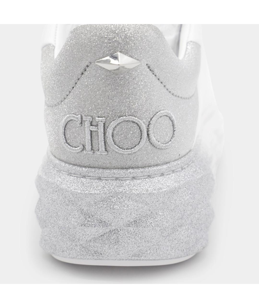 JIMMY CHOO Белые кожаные кроссовки, фото 4