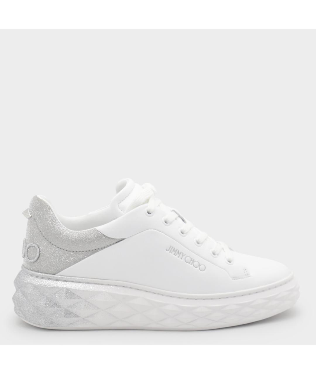 JIMMY CHOO Белые кожаные кроссовки, фото 5