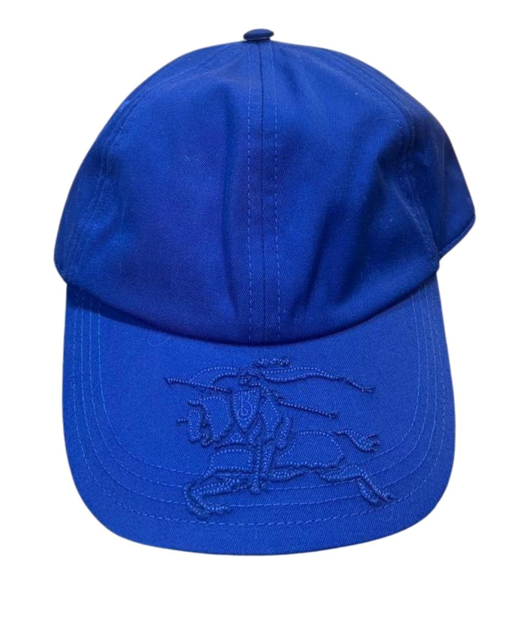 BURBERRY Синяя хлопковая кепка/бейсболка, фото 1