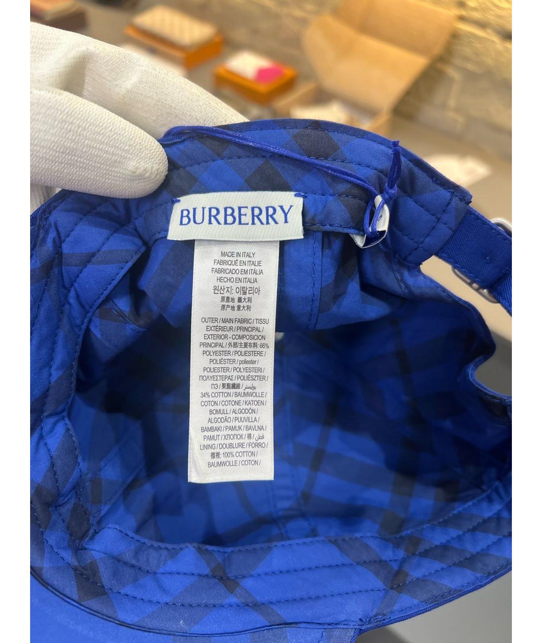 BURBERRY Синяя хлопковая кепка/бейсболка, фото 4