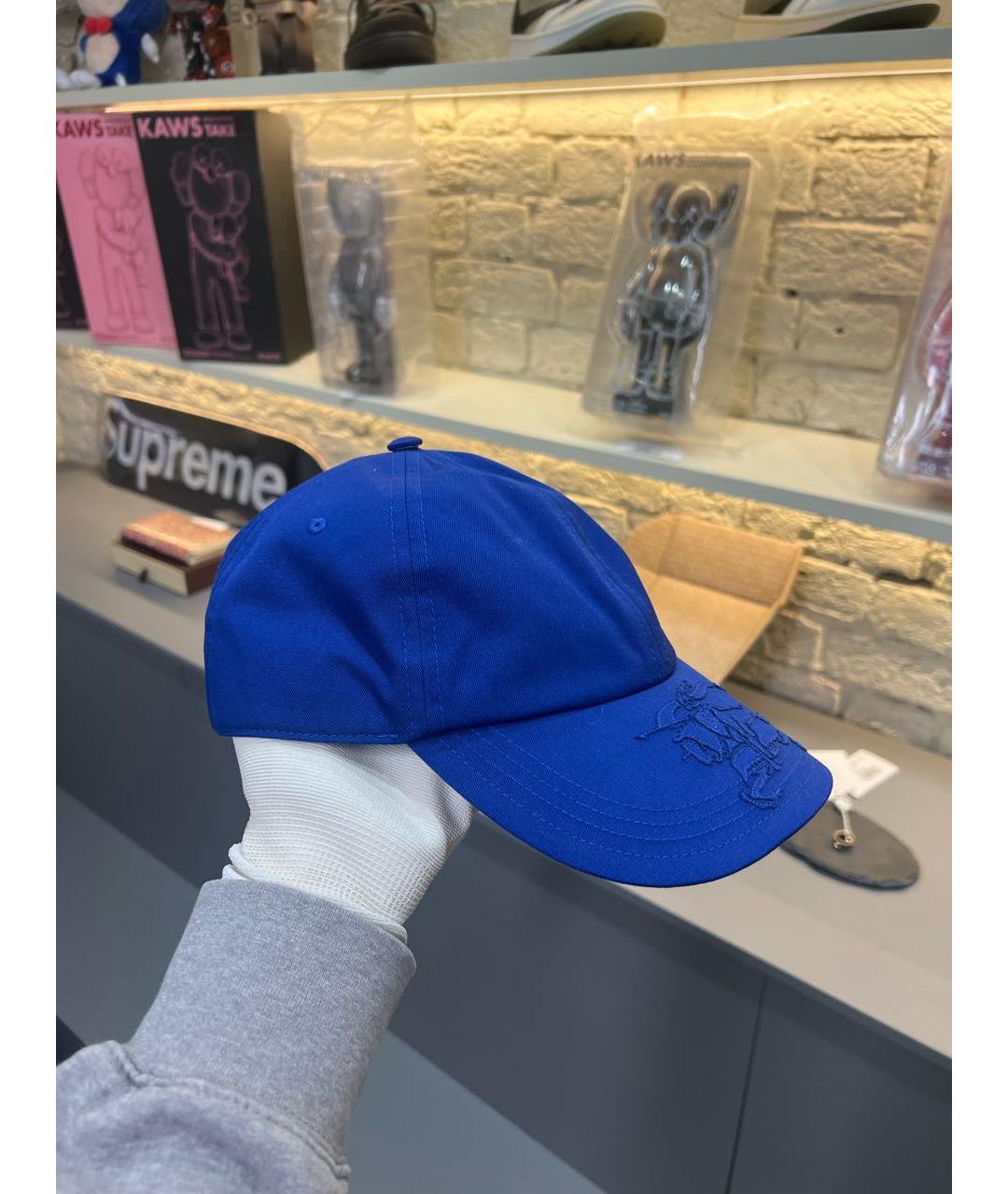 BURBERRY Синяя хлопковая кепка/бейсболка, фото 2