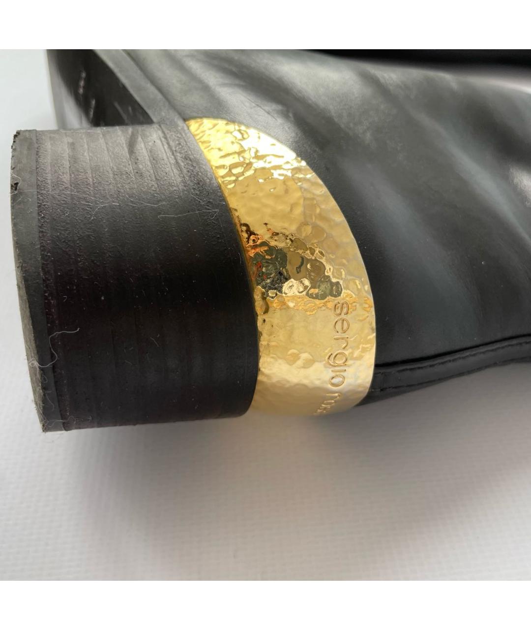 SERGIO ROSSI Черные кожаные сапоги, фото 4