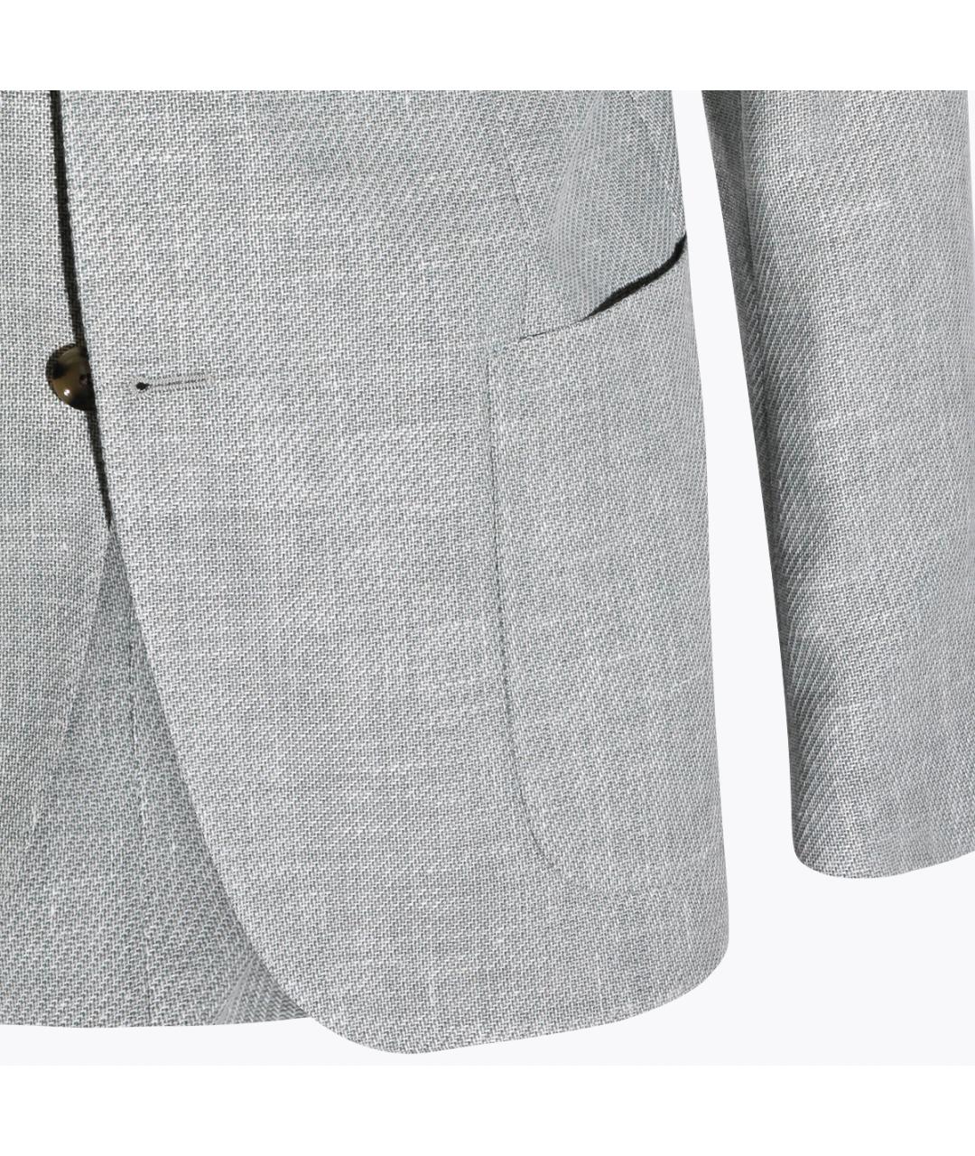 LARDINI Серый шерстяной пиджак, фото 4