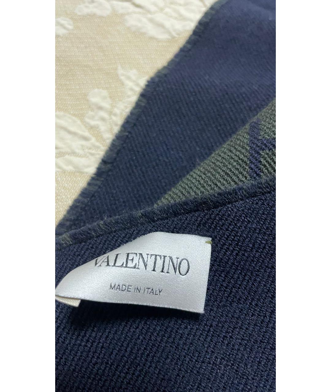 VALENTINO Зеленый шерстяной шарф, фото 2