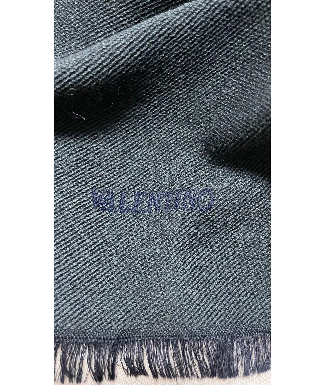 VALENTINO Зеленый шерстяной шарф, фото 3