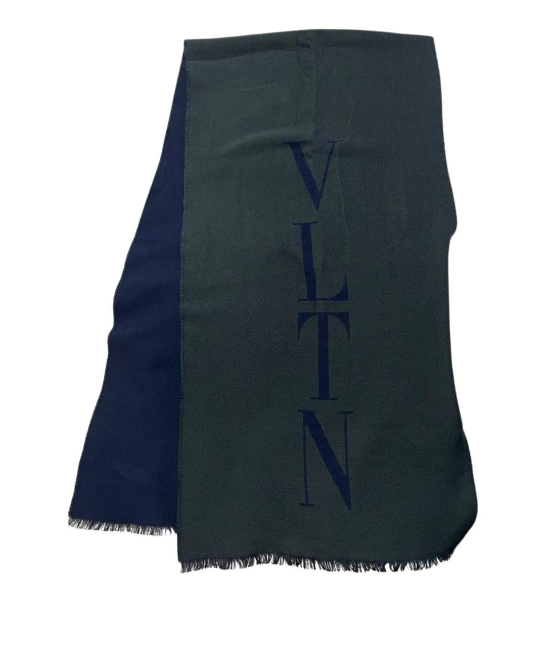 VALENTINO Зеленый шерстяной шарф, фото 1