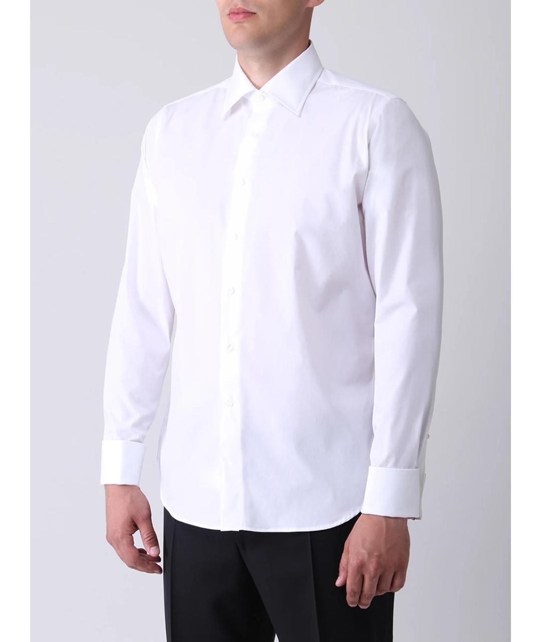 CANALI Белая хлопковая классическая рубашка, фото 4