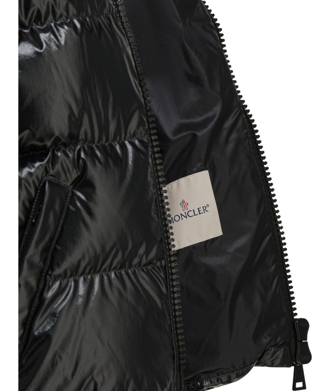 MONCLER Черный полиамидовый пуховик, фото 4