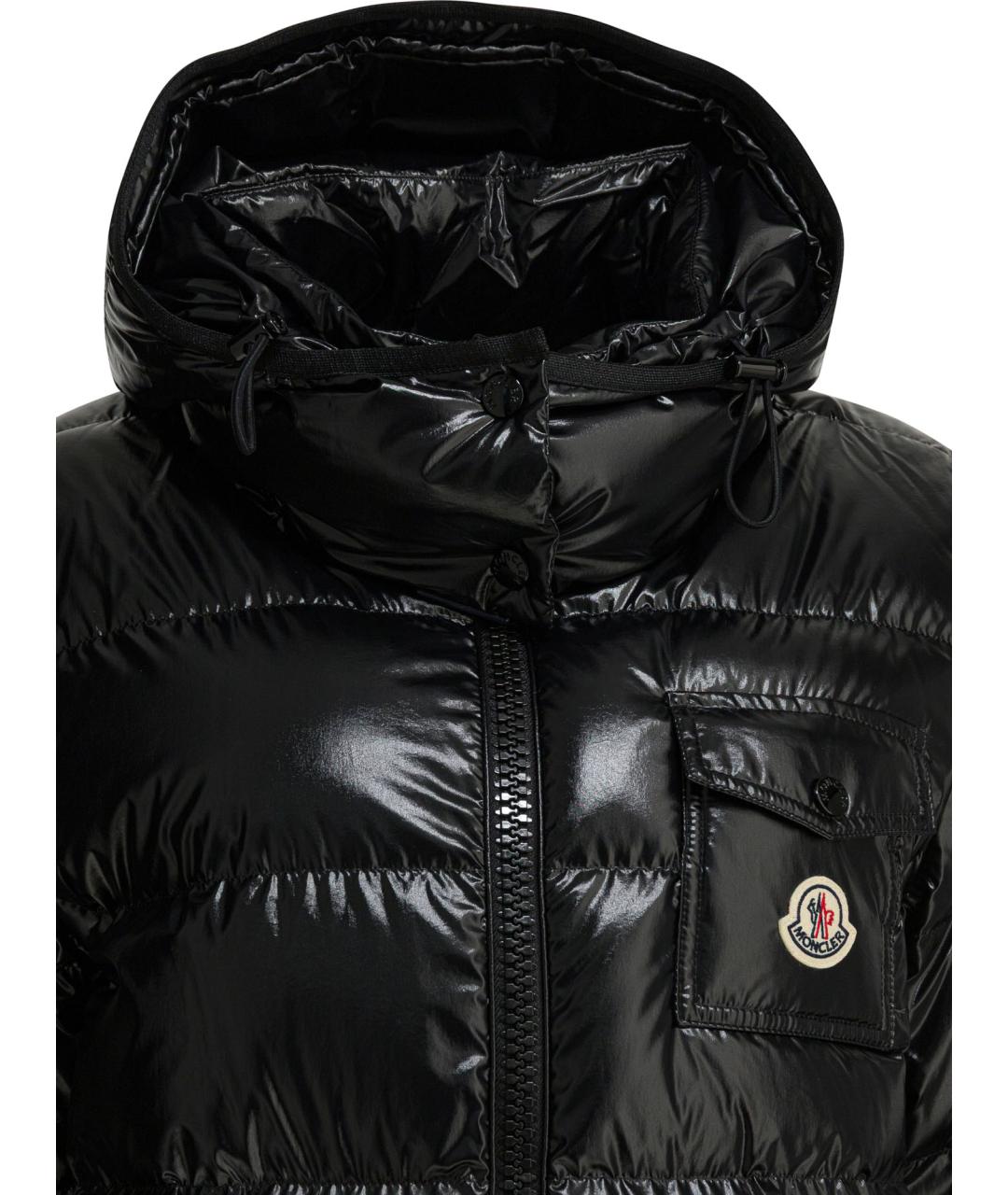 MONCLER Черный полиамидовый пуховик, фото 3