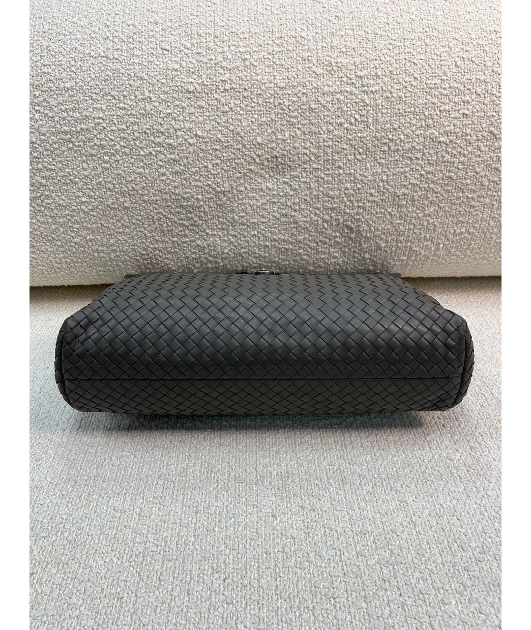 BOTTEGA VENETA Антрацитовый кожаный портфель, фото 6