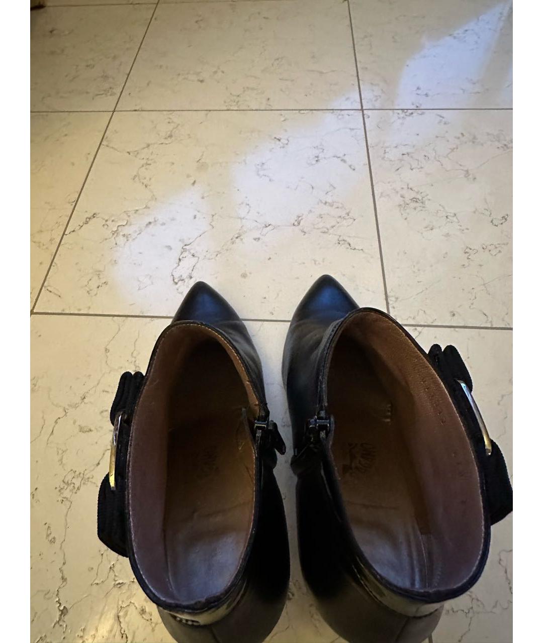 FERRAGAMO Черные кожаные ботильоны, фото 3