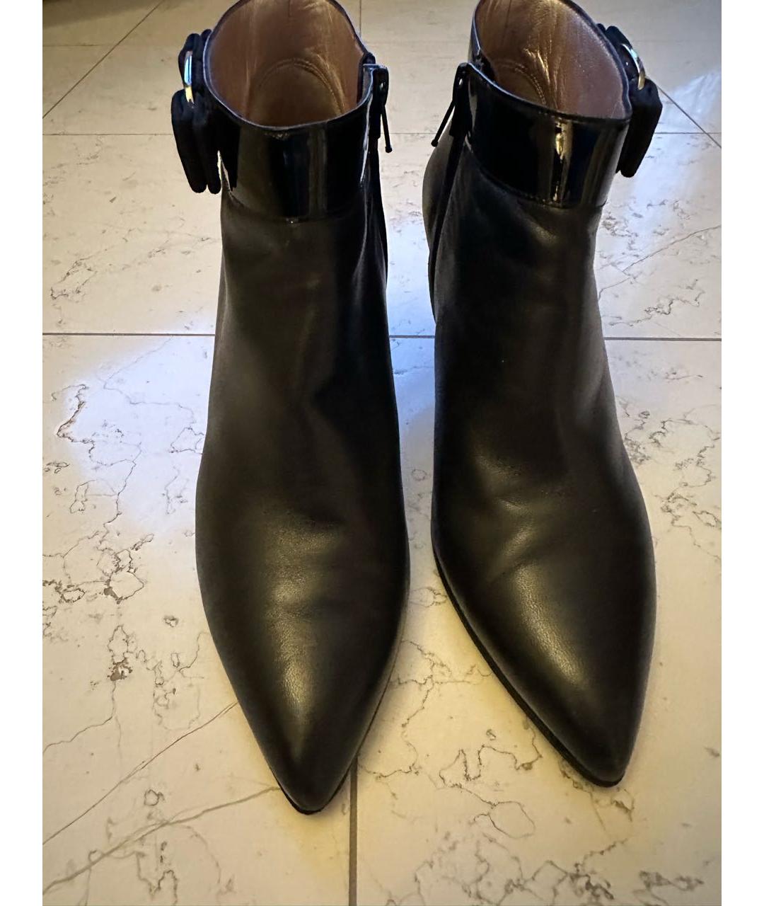 FERRAGAMO Черные кожаные ботильоны, фото 2
