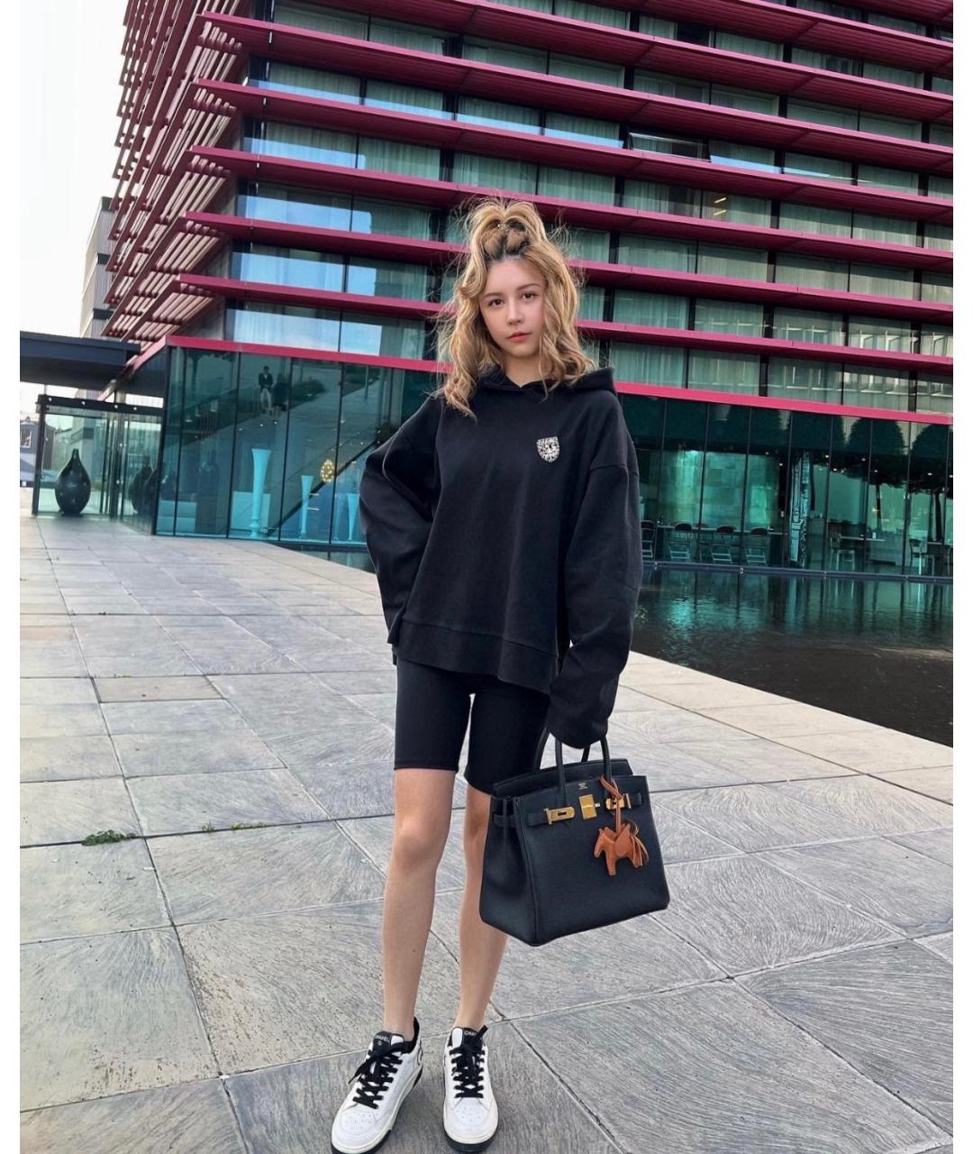 HERMES Черная кожаная сумка с короткими ручками, фото 6