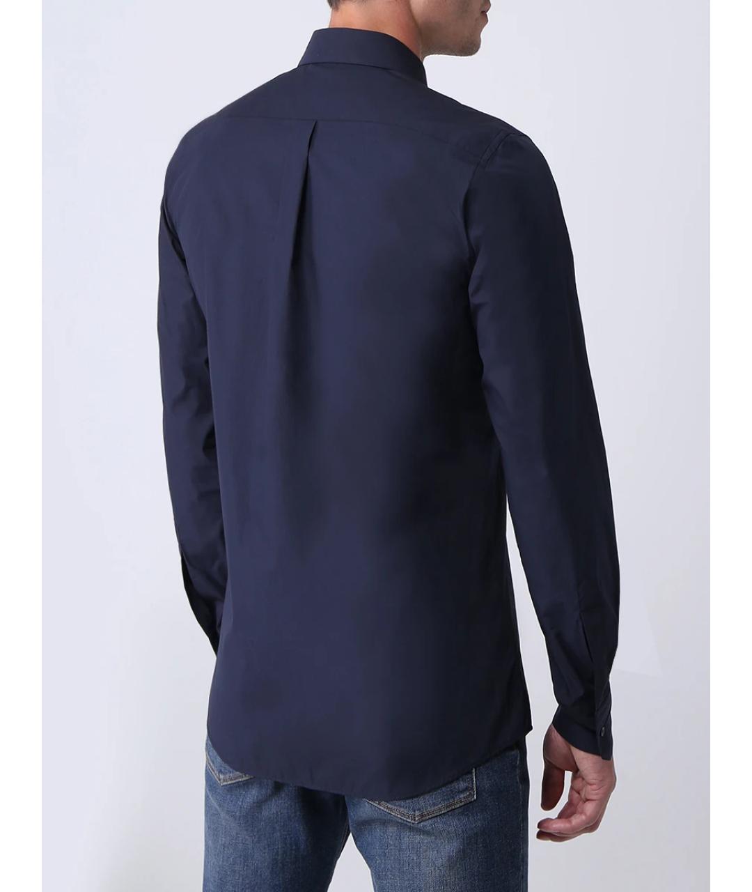DOLCE&GABBANA Темно-синяя хлопковая кэжуал рубашка, фото 3