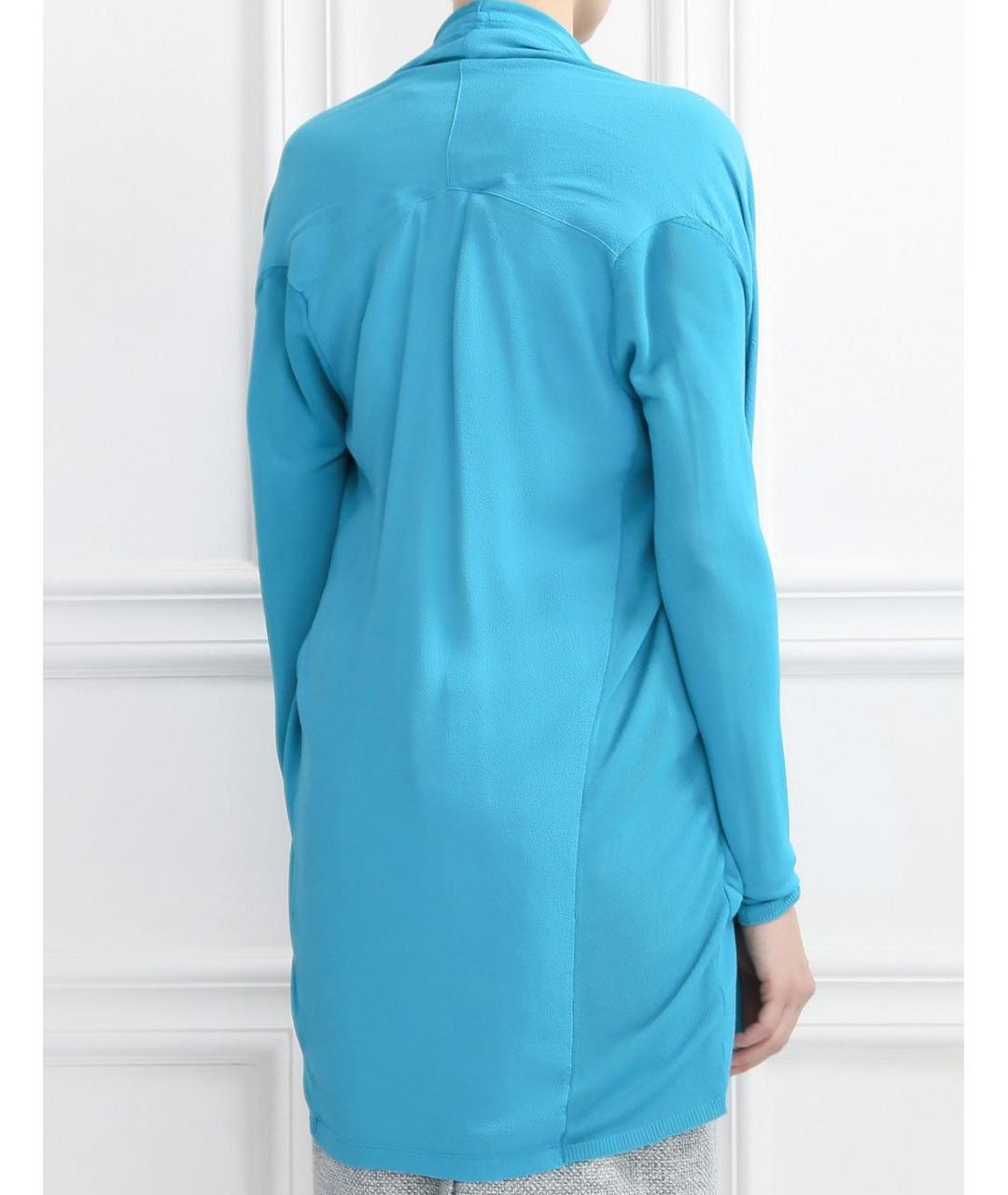JO NO FUI Бирюзовый вискозный кардиган, фото 2