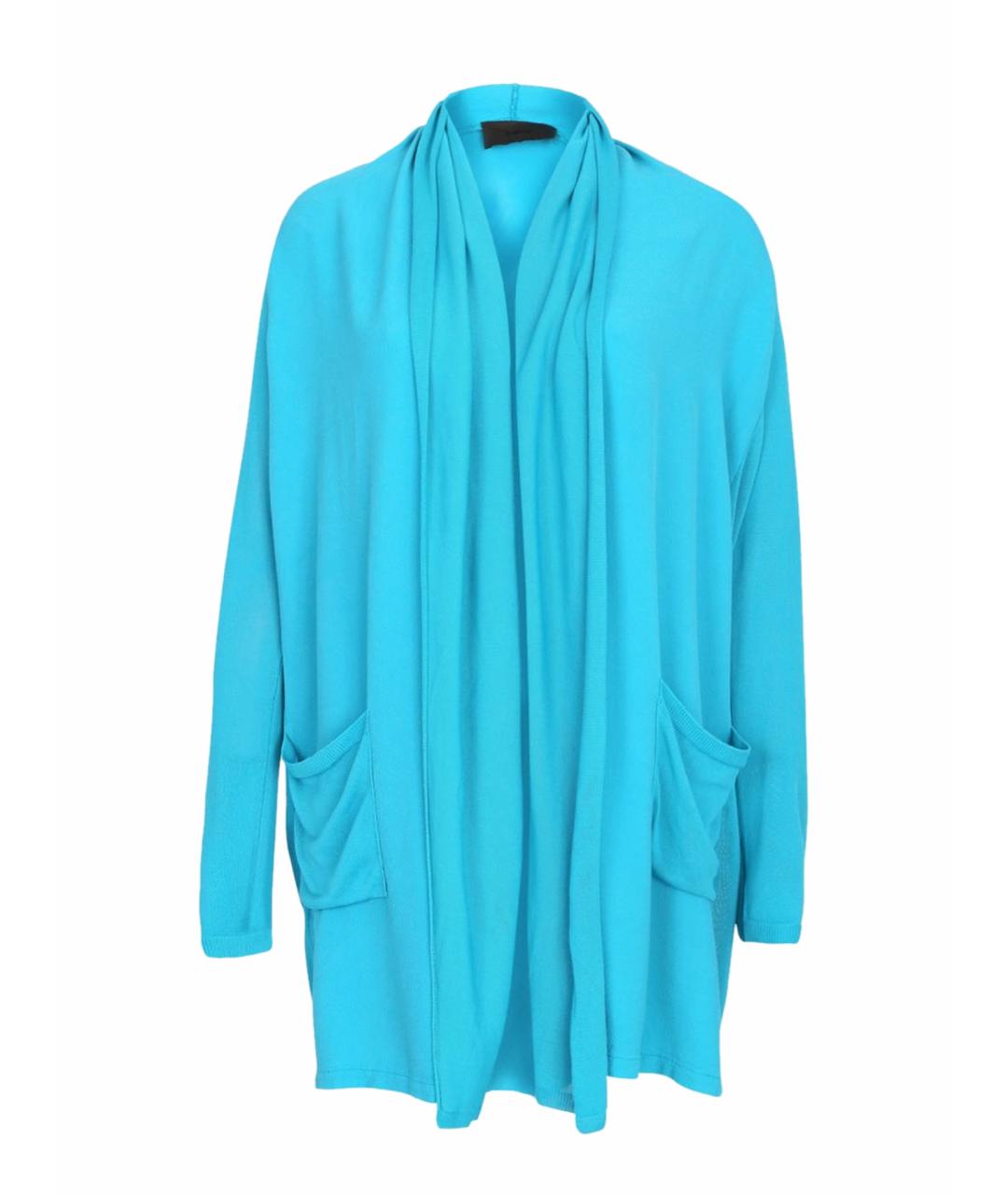 JO NO FUI Бирюзовый вискозный кардиган, фото 1