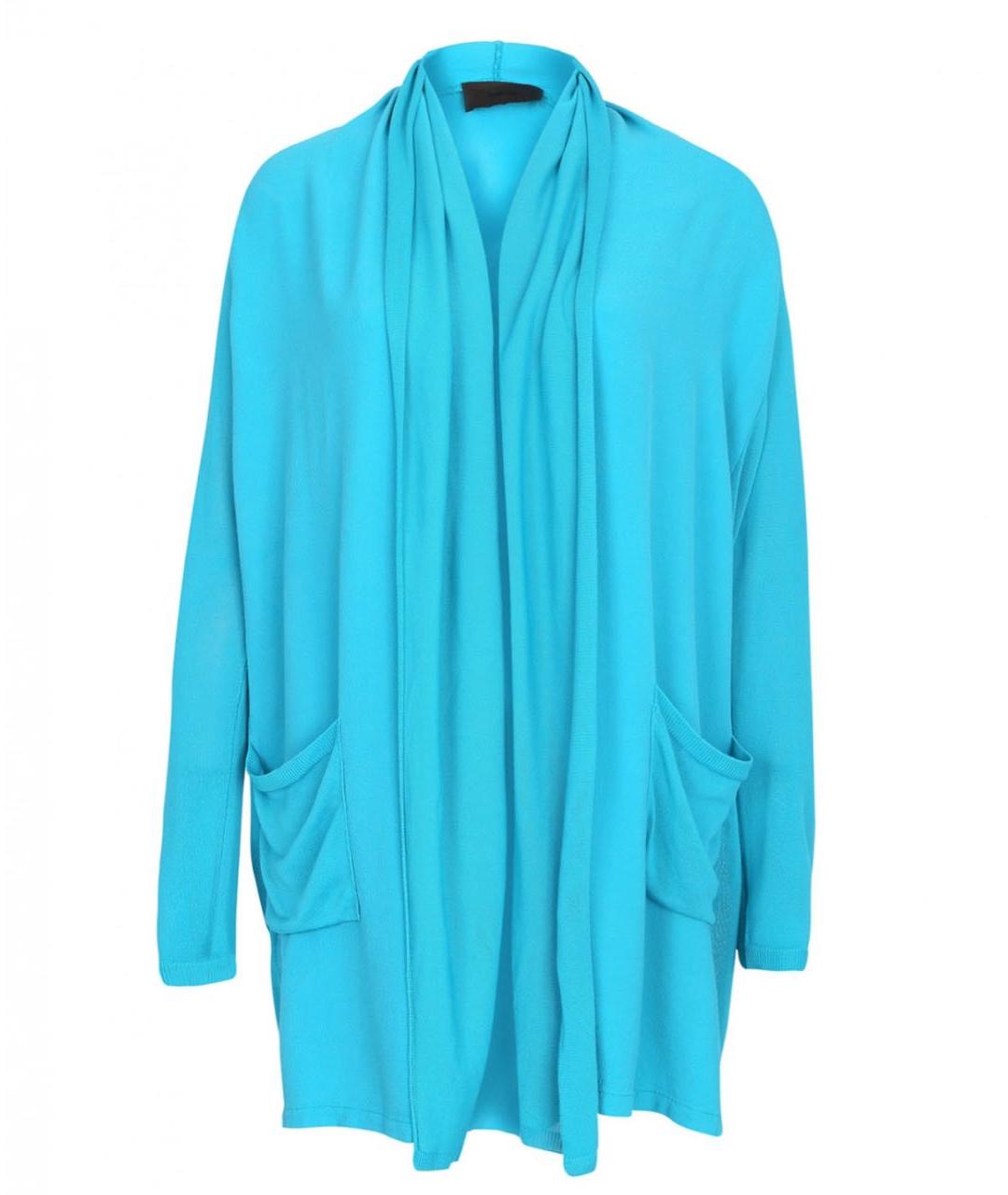JO NO FUI Бирюзовый вискозный кардиган, фото 9