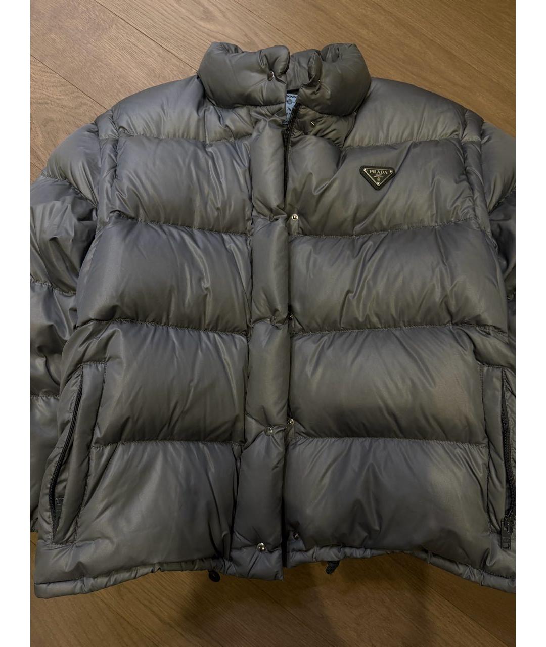 PRADA Серая полиамидовая куртка, фото 5