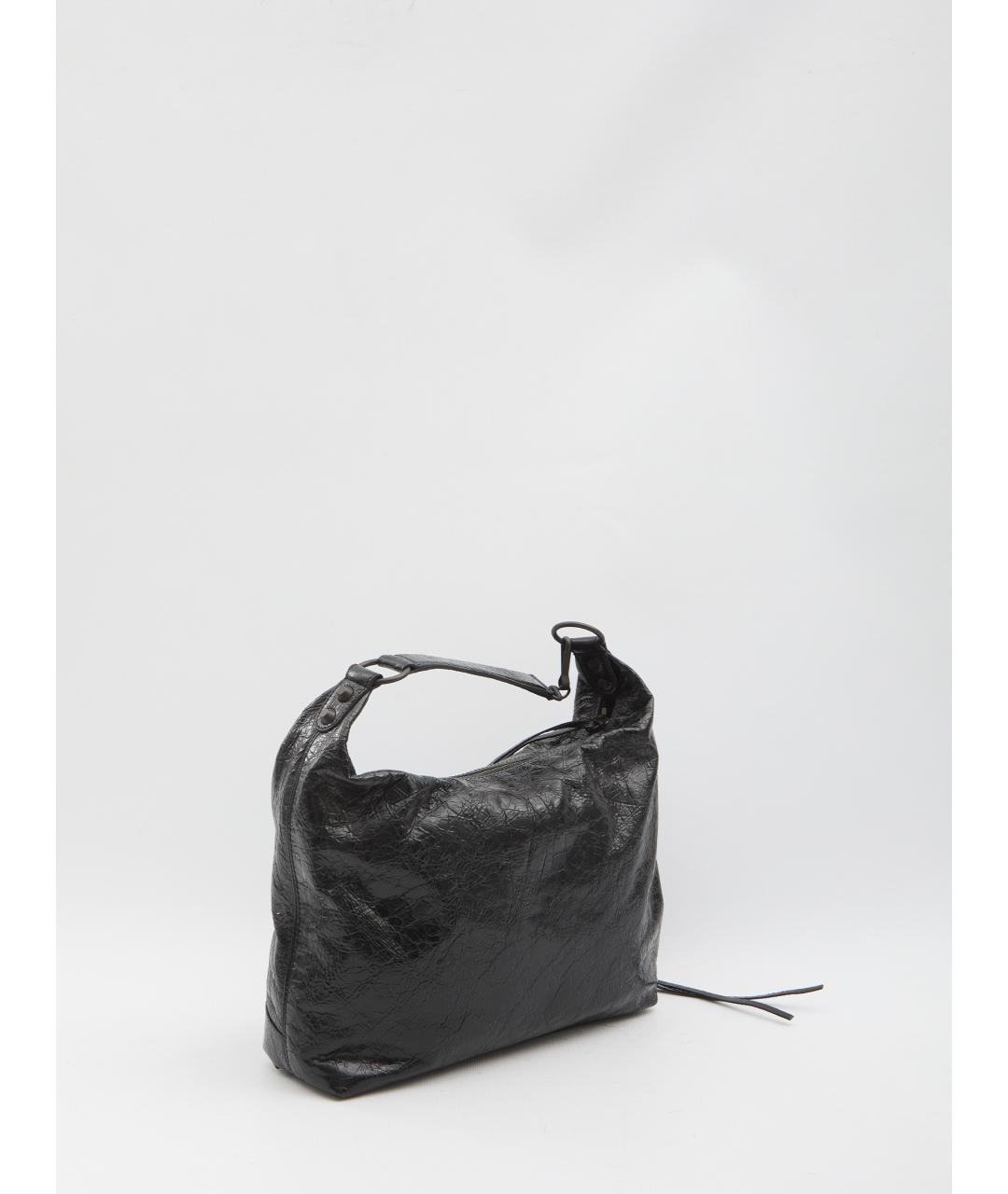 BALENCIAGA Черная кожаная сумка через плечо, фото 3