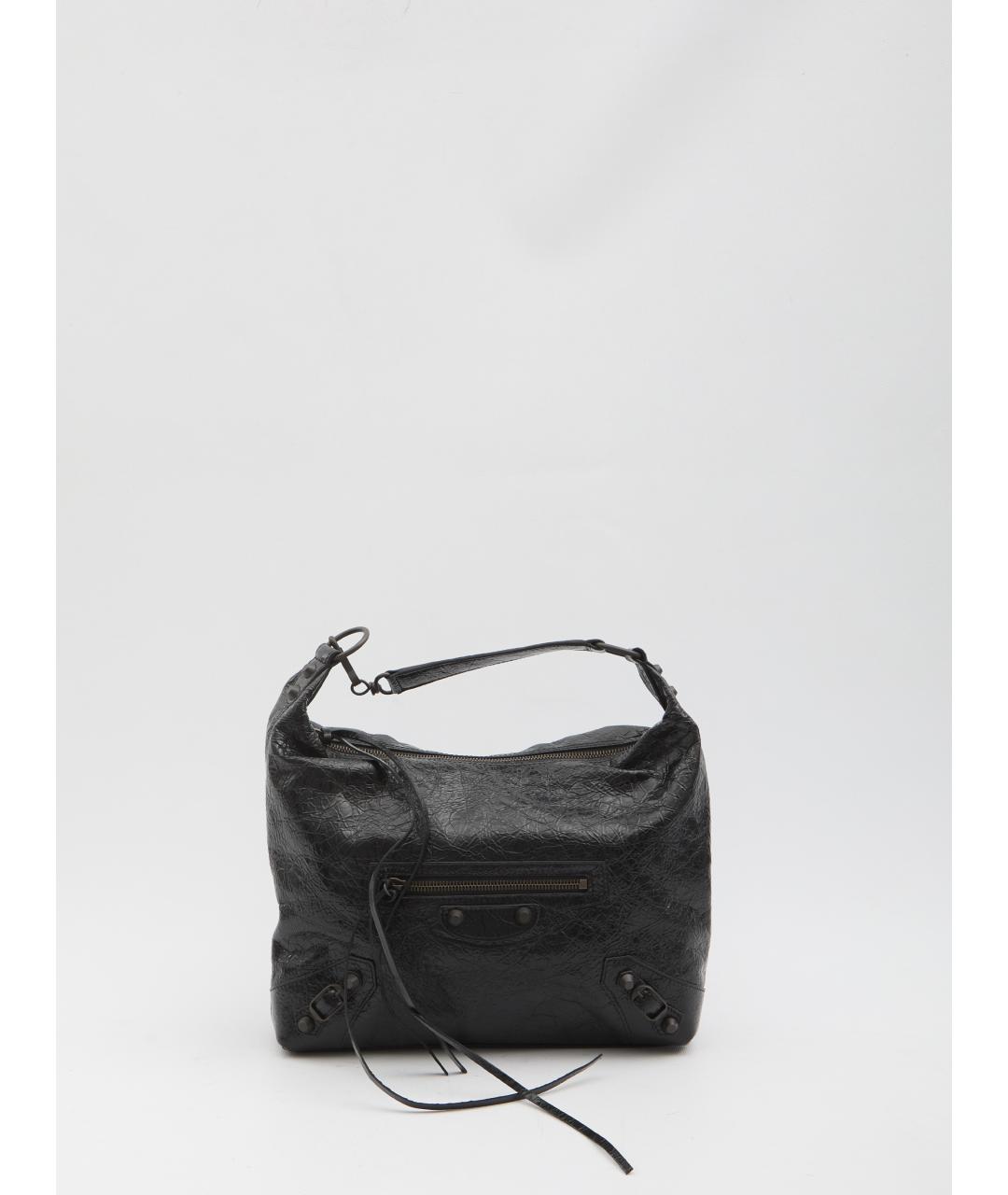 BALENCIAGA Черная кожаная сумка через плечо, фото 2
