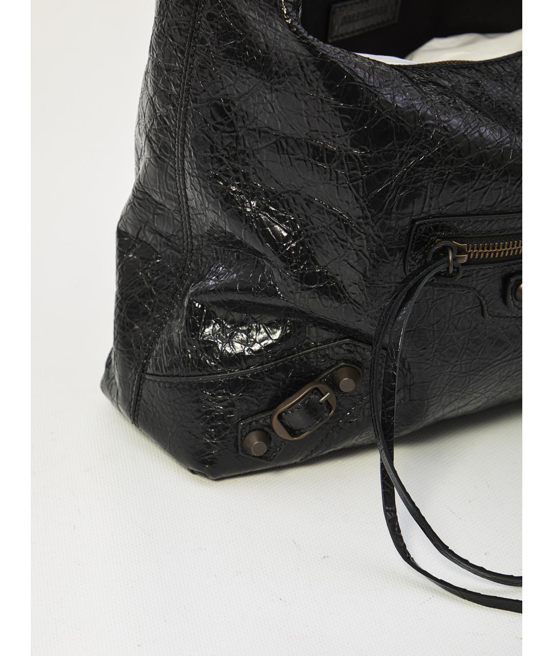 BALENCIAGA Черная кожаная сумка через плечо, фото 5