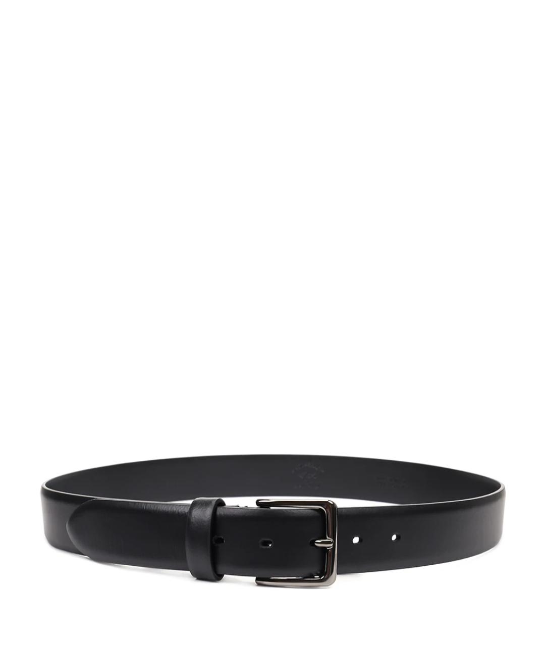 PAUL & SHARK Черный кожаный ремень, фото 2