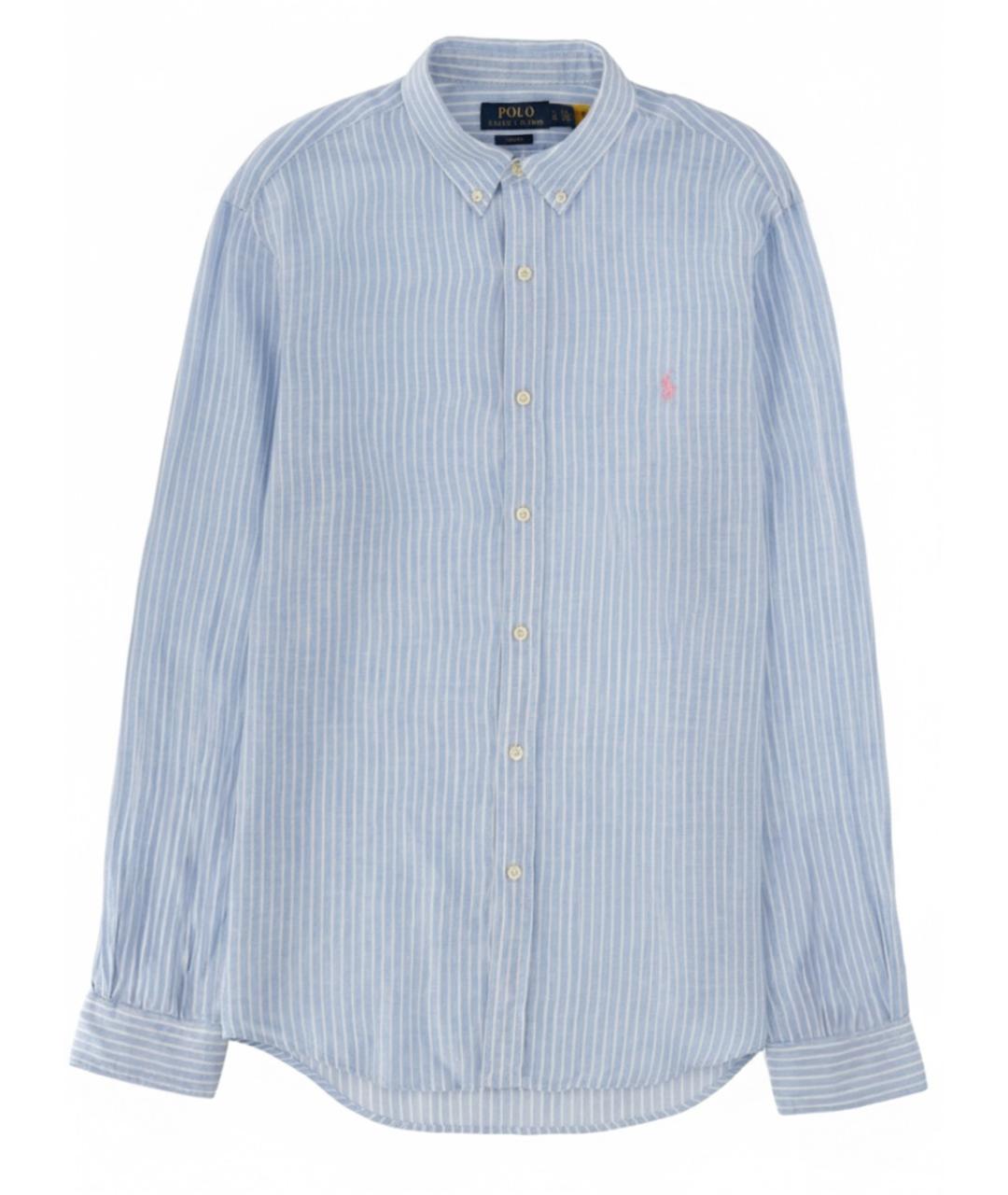 POLO RALPH LAUREN Голубая льняная кэжуал рубашка, фото 1
