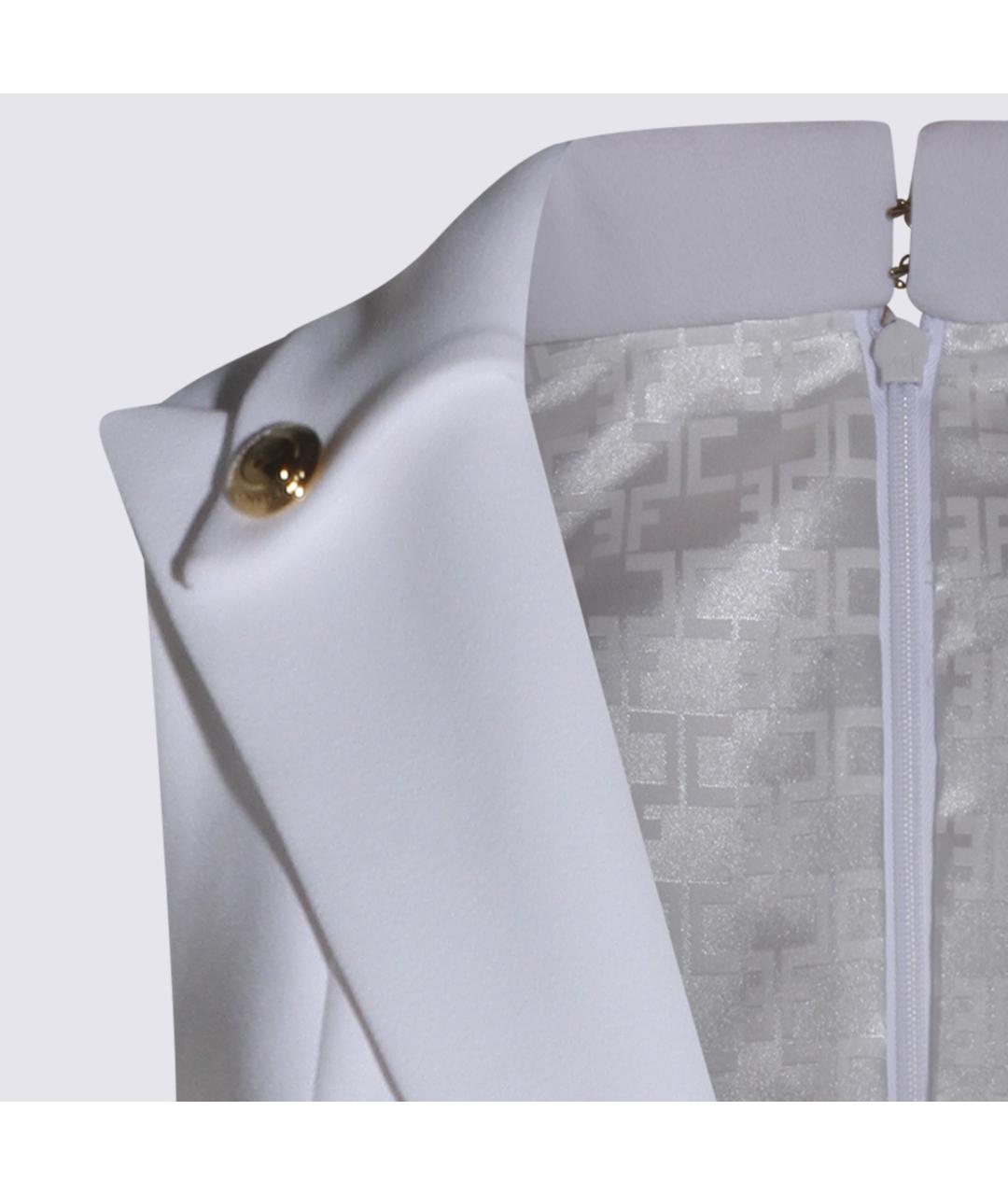 ELISABETTA FRANCHI Белое повседневное платье, фото 4