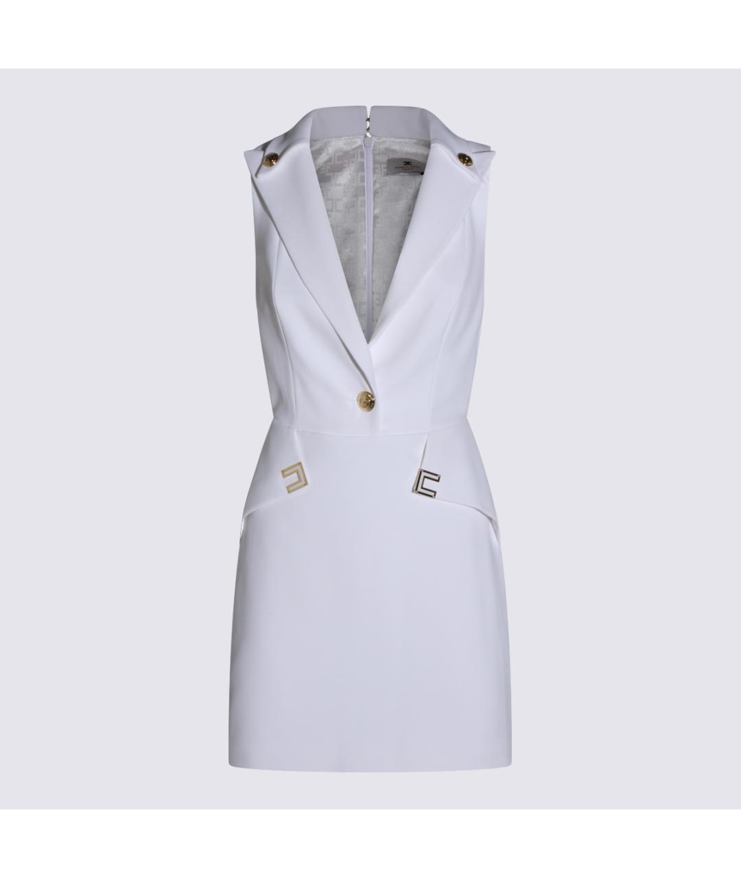 ELISABETTA FRANCHI Белое повседневное платье, фото 5