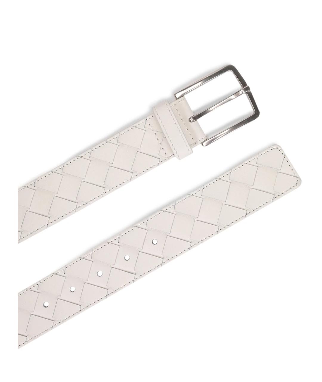 BOTTEGA VENETA Белый кожаный ремень, фото 3