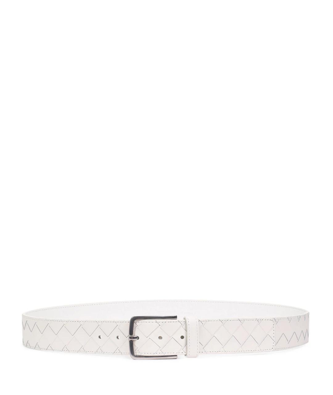 BOTTEGA VENETA Белый кожаный ремень, фото 2