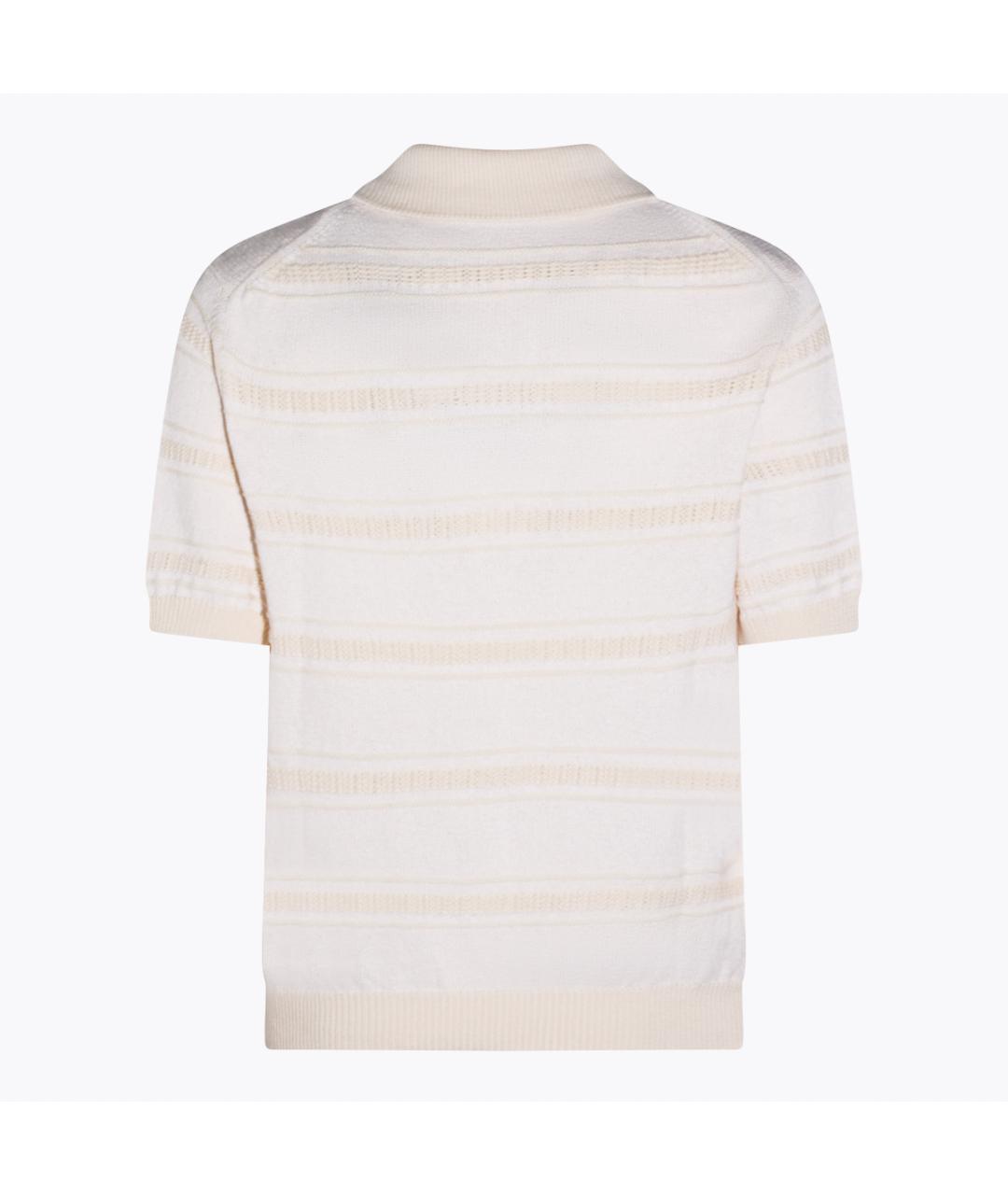 LARDINI Бежевое хлопковое поло с коротким рукавом, фото 2