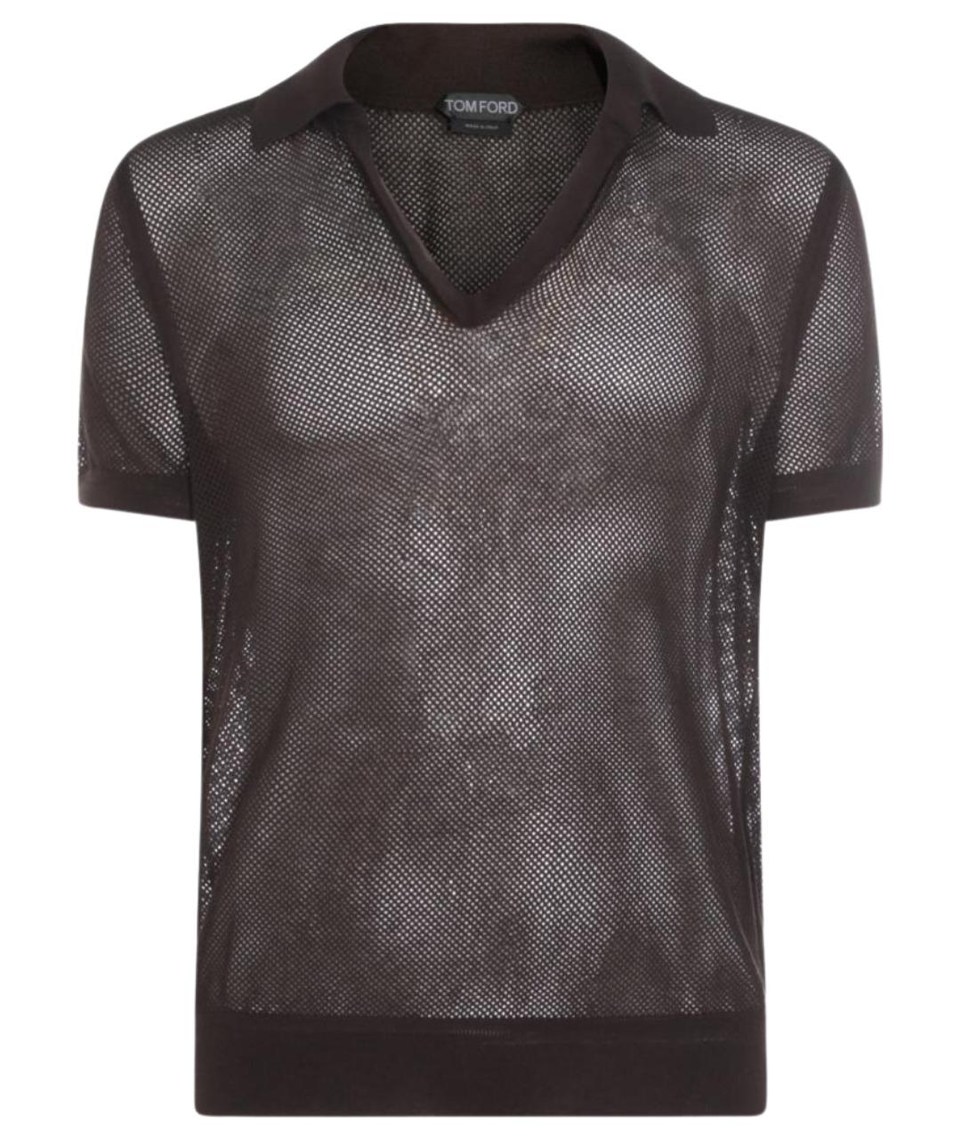 TOM FORD Коричневая хлопковая футболка, фото 1