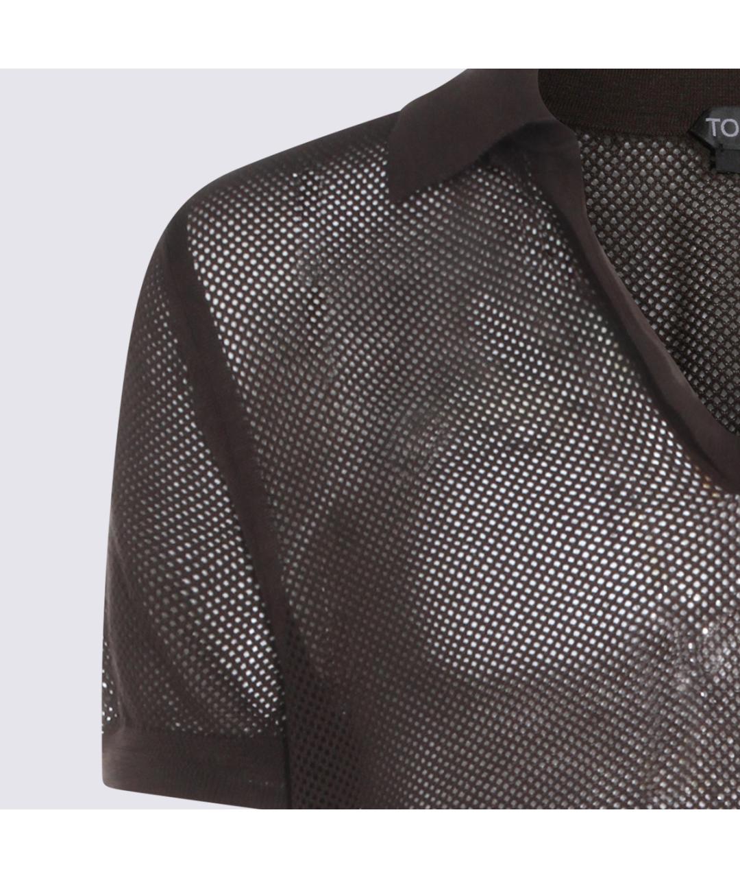 TOM FORD Коричневая хлопковая футболка, фото 3