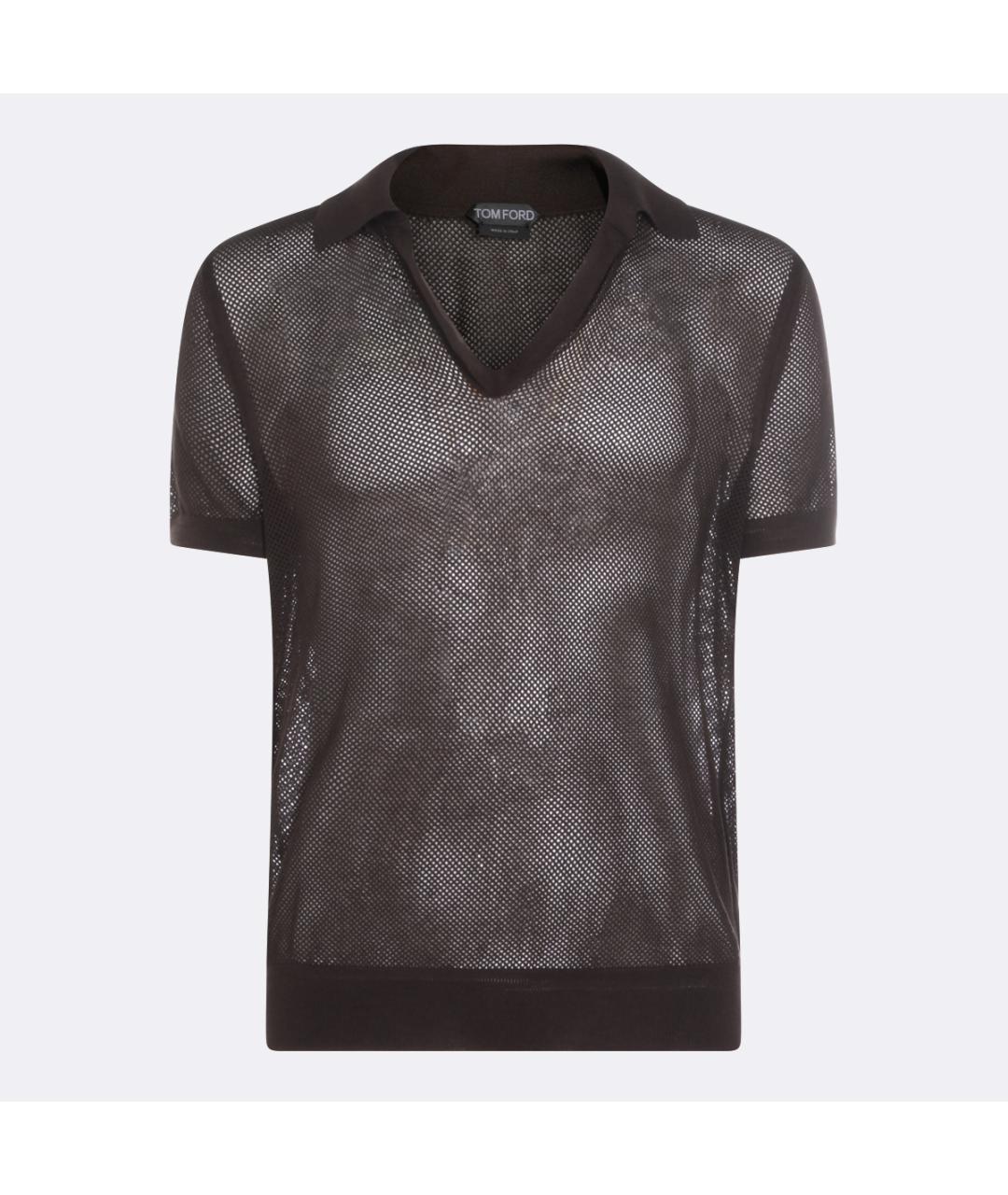 TOM FORD Коричневая хлопковая футболка, фото 4