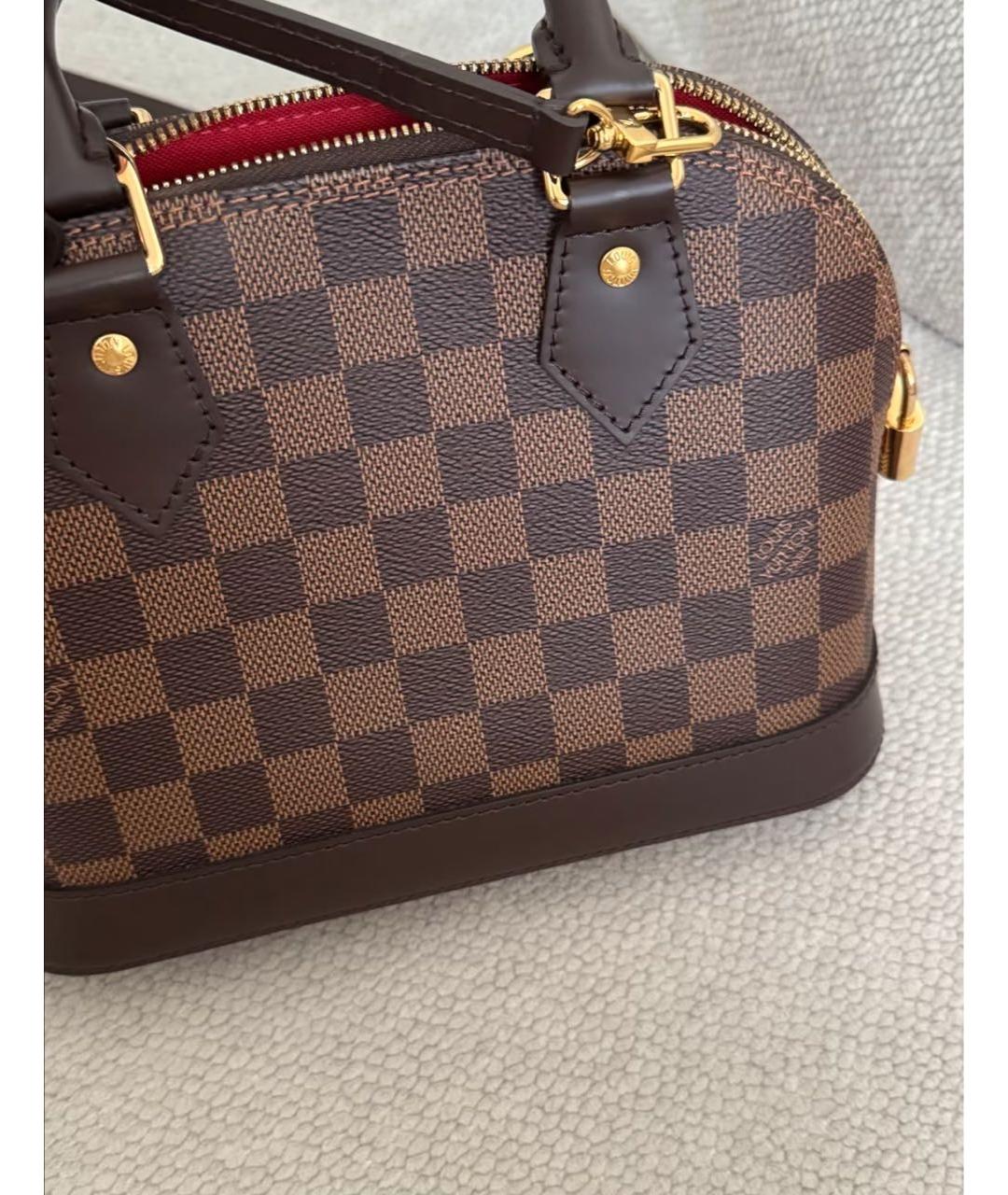 LOUIS VUITTON Коричневая кожаная сумка с короткими ручками, фото 2