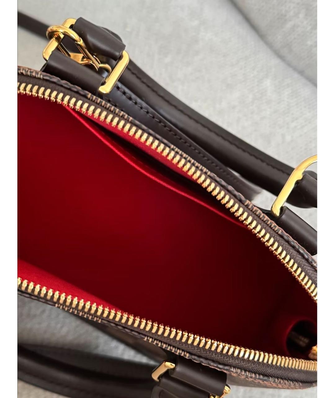 LOUIS VUITTON Коричневая кожаная сумка с короткими ручками, фото 4