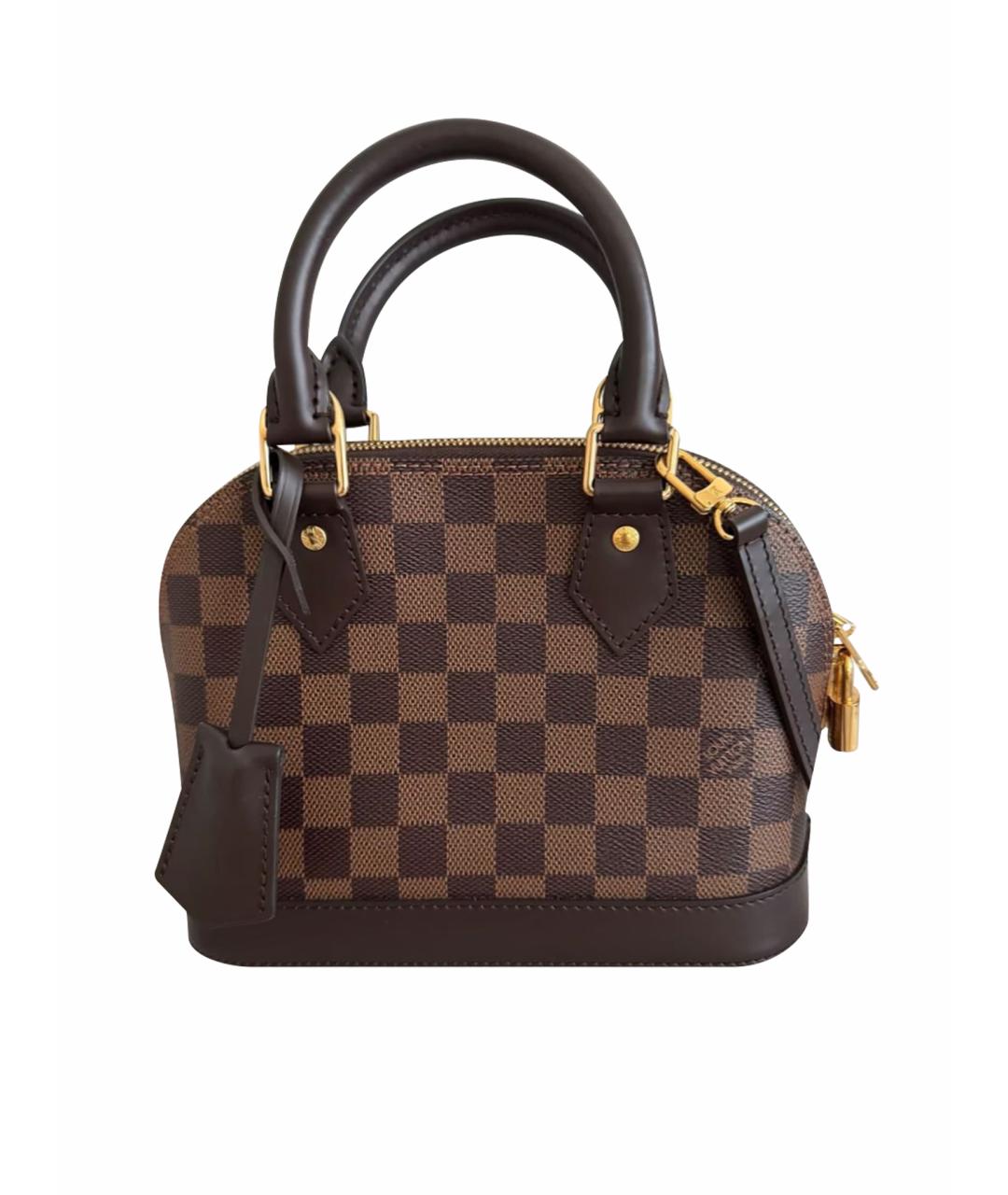 LOUIS VUITTON Коричневая кожаная сумка с короткими ручками, фото 1