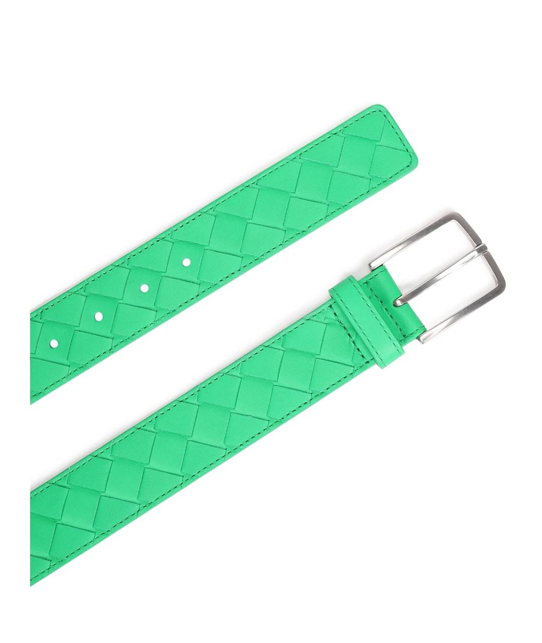 BOTTEGA VENETA Зеленый кожаный ремень, фото 3