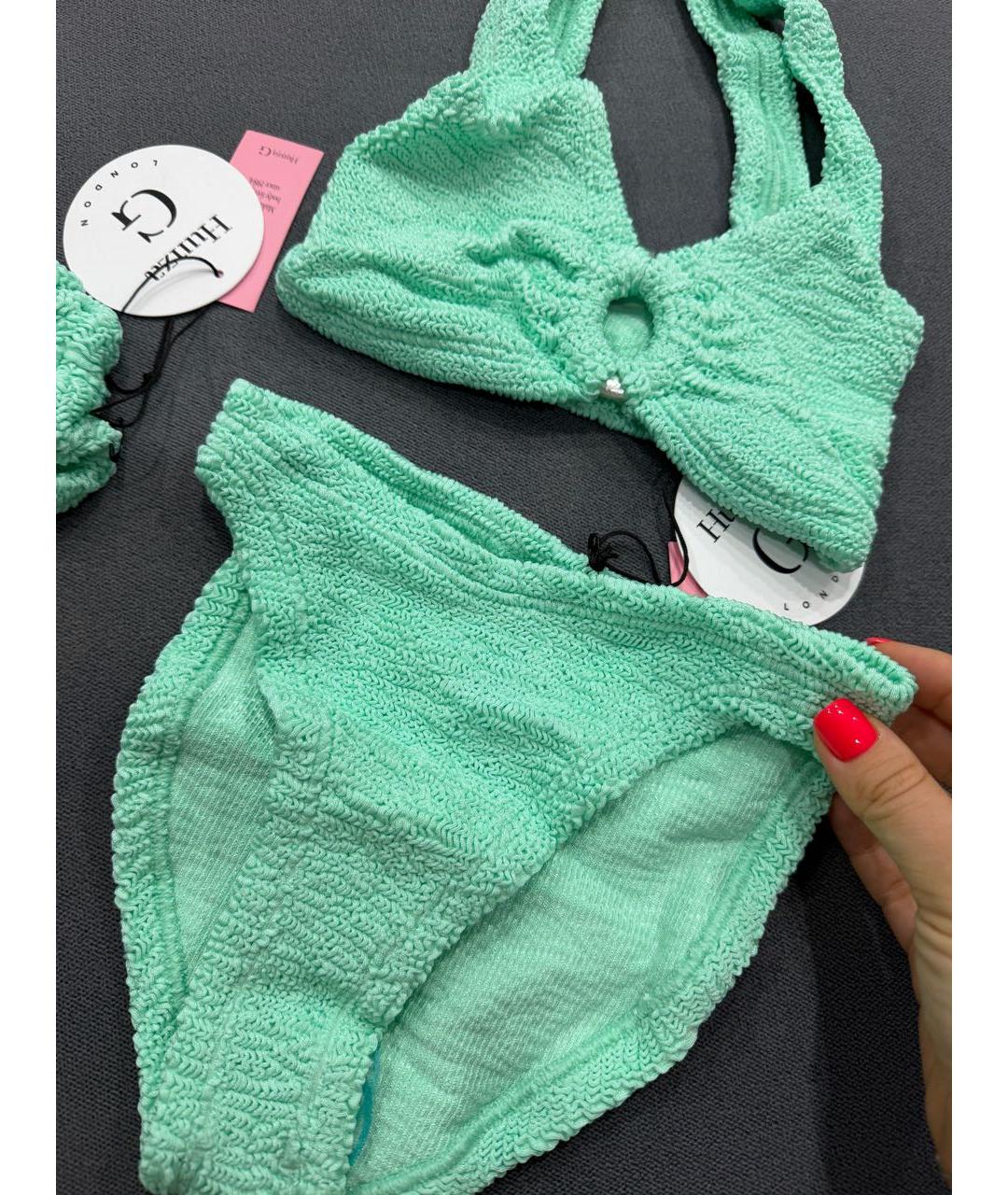 HUNZA G Салатовый полиамидовый купальник, фото 2