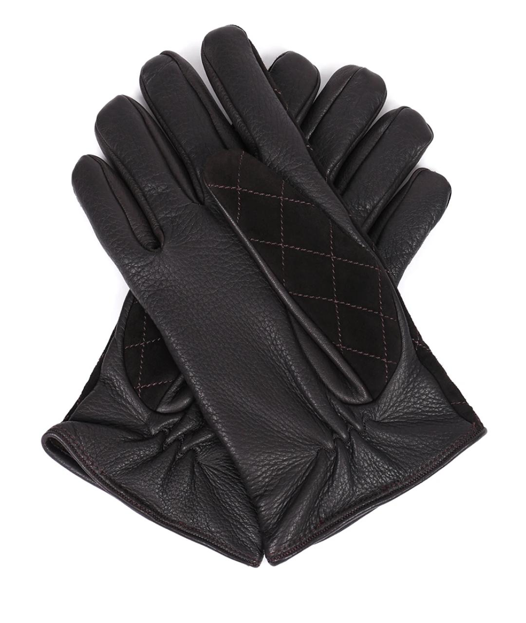 BRIONI Коричневые кожаные перчатки, фото 2